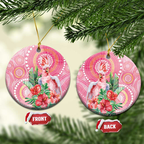 Breast Cancer Pink Cockatoo Ceramic Ornament Australia Indigenous Watercolor Glaze - Aussie Hoodie