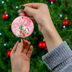 Breast Cancer Pink Cockatoo Ceramic Ornament Australia Indigenous Watercolor Glaze - Aussie Hoodie