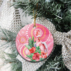 Breast Cancer Pink Cockatoo Ceramic Ornament Australia Indigenous Watercolor Glaze - Aussie Hoodie