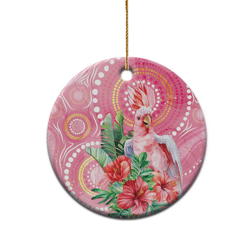 Breast Cancer Pink Cockatoo Ceramic Ornament Australia Indigenous Watercolor Glaze - Aussie Hoodie
