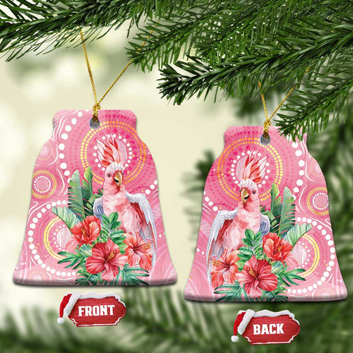 Breast Cancer Pink Cockatoo Ceramic Ornament Australia Indigenous Watercolor Glaze - Aussie Hoodie
