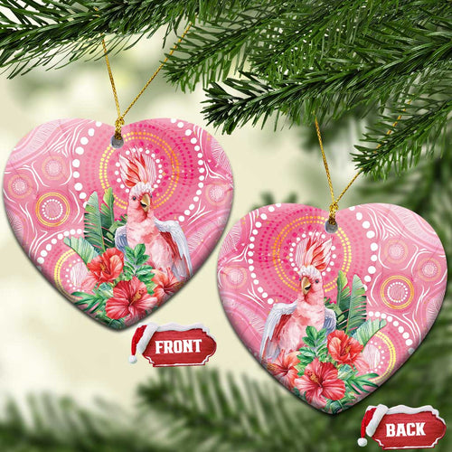 Breast Cancer Pink Cockatoo Ceramic Ornament Australia Indigenous Watercolor Glaze - Aussie Hoodie