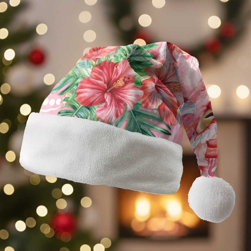 Breast Cancer Pink Cockatoo Christmas Santa Hat Australia Indigenous Watercolor Glaze - Aussie Hoodie