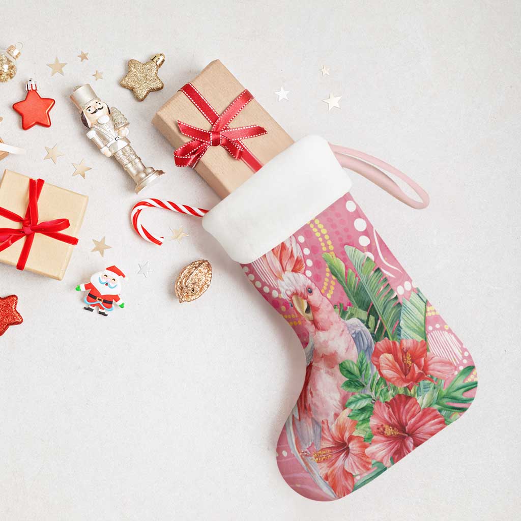 Breast Cancer Pink Cockatoo Christmas Stocking Australia Indigenous Watercolor Glaze - Aussie Hoodie