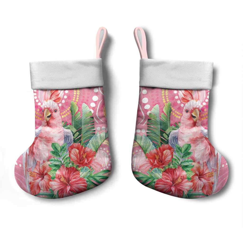 Breast Cancer Pink Cockatoo Christmas Stocking Australia Indigenous Watercolor Glaze - Aussie Hoodie