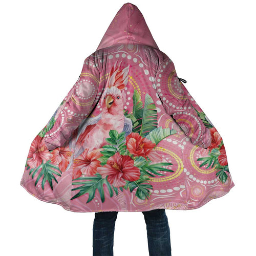 Breast Cancer Pink Cockatoo Cloak Indigenous Australia Watercolor Glaze - Aussie Hoodie