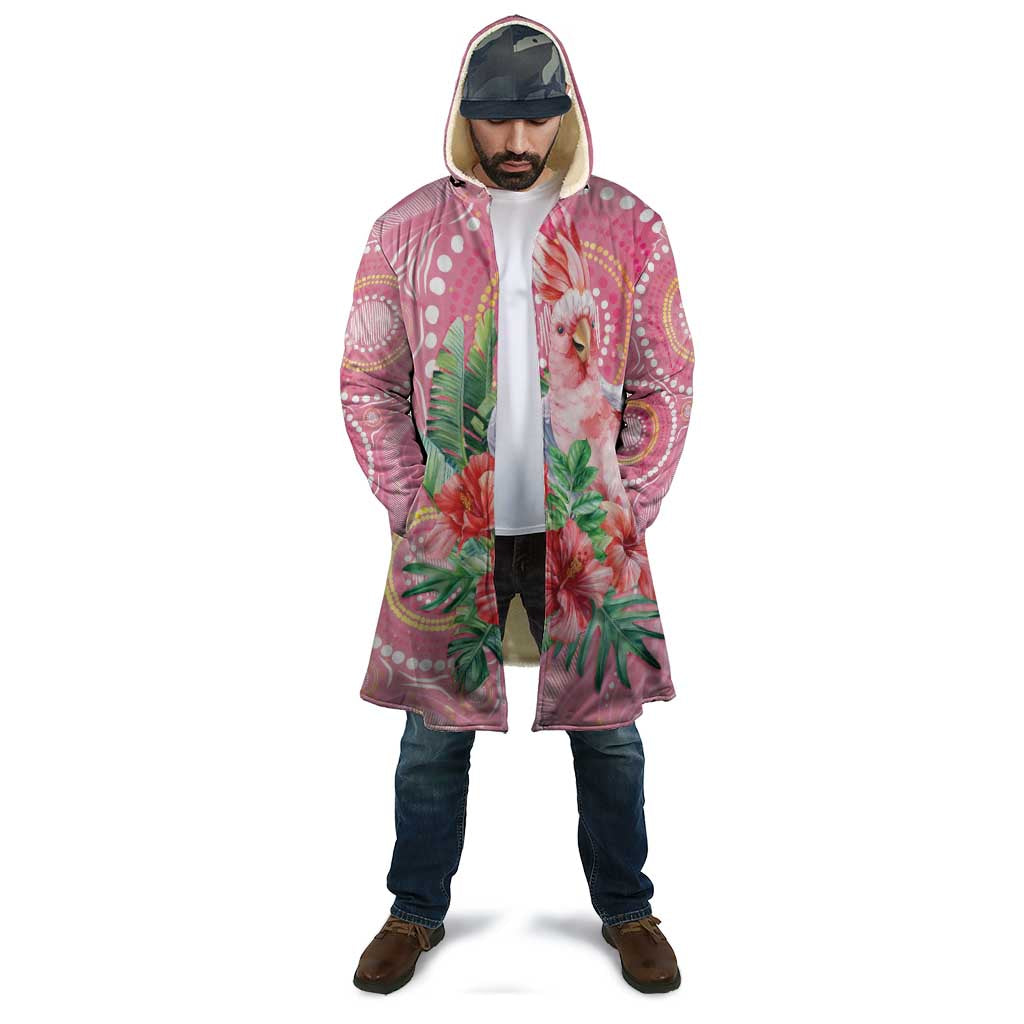 Breast Cancer Pink Cockatoo Cloak Indigenous Australia Watercolor Glaze - Aussie Hoodie