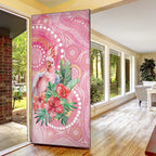 Breast Cancer Pink Cockatoo Door Cover Indigenous Australia Watercolor Glaze - Aussie Hoodie