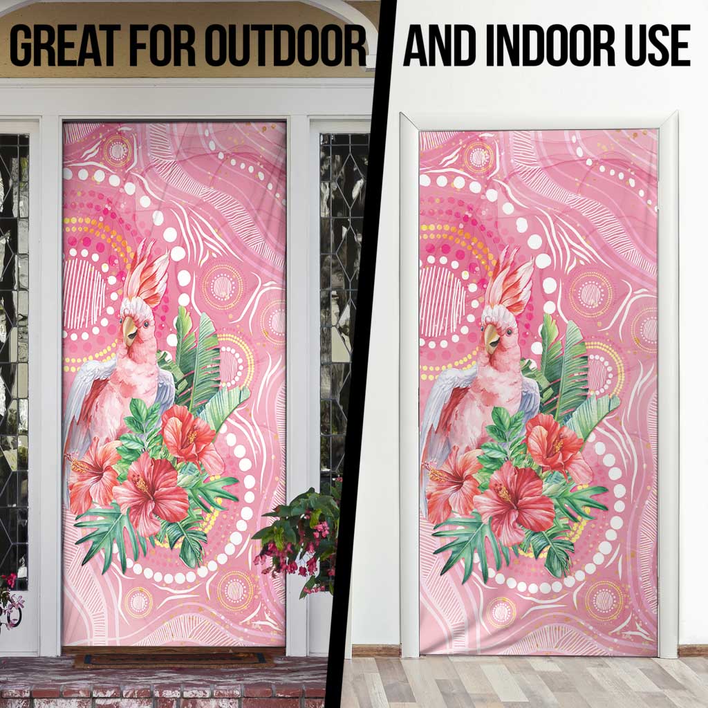 Breast Cancer Pink Cockatoo Door Cover Indigenous Australia Watercolor Glaze - Aussie Hoodie