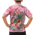 Breast Cancer Pink Cockatoo Family Matching Mermaid Dress and Hawaiian Shirt Indigenous Australia Watercolor Glaze - Aussie Hoodie