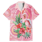 Breast Cancer Pink Cockatoo Family Matching Mermaid Dress and Hawaiian Shirt Indigenous Australia Watercolor Glaze - Aussie Hoodie