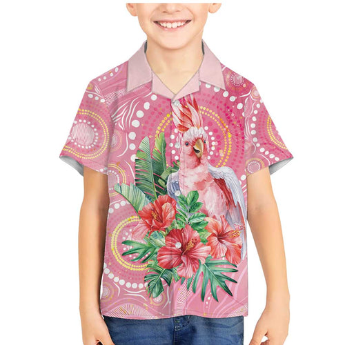 Breast Cancer Pink Cockatoo Family Matching Mermaid Dress and Hawaiian Shirt Indigenous Australia Watercolor Glaze - Aussie Hoodie