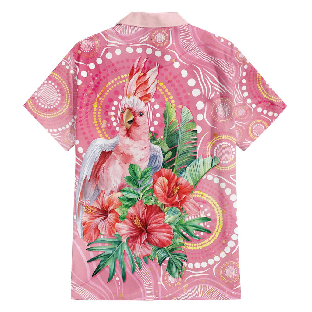 Breast Cancer Pink Cockatoo Family Matching Off The Shoulder Long Sleeve Dress and Hawaiian Shirt Indigenous Australia Watercolor Glaze - Aussie Hoodie