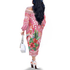 Breast Cancer Pink Cockatoo Family Matching Off The Shoulder Long Sleeve Dress and Hawaiian Shirt Indigenous Australia Watercolor Glaze - Aussie Hoodie