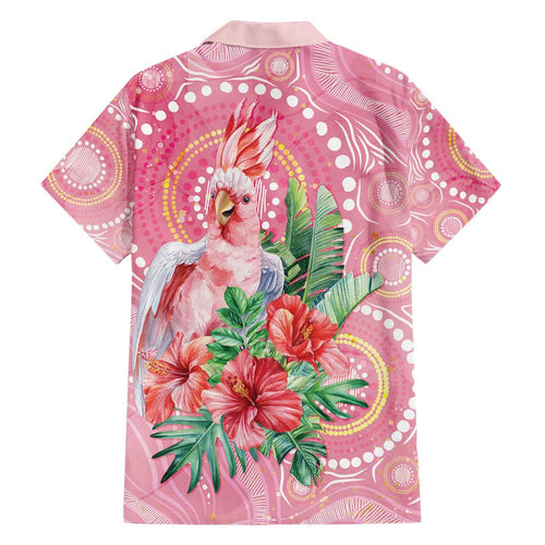 Breast Cancer Pink Cockatoo Family Matching Off Shoulder Maxi Dress and Hawaiian Shirt Indigenous Australia Watercolor Glaze - Aussie Hoodie