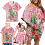 Breast Cancer Pink Cockatoo Family Matching Off Shoulder Short Dress and Hawaiian Shirt Indigenous Australia Watercolor Glaze - Aussie Hoodie