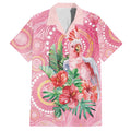 Breast Cancer Pink Cockatoo Family Matching Off Shoulder Short Dress and Hawaiian Shirt Indigenous Australia Watercolor Glaze - Aussie Hoodie