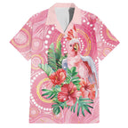 Breast Cancer Pink Cockatoo Family Matching Puletasi and Hawaiian Shirt Indigenous Australia Watercolor Glaze - Aussie Hoodie
