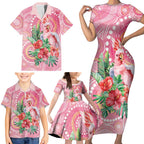 Breast Cancer Pink Cockatoo Family Matching Short Sleeve Bodycon Dress and Hawaiian Shirt Indigenous Australia Watercolor Glaze - Aussie Hoodie