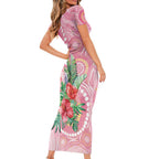 Breast Cancer Pink Cockatoo Family Matching Short Sleeve Bodycon Dress and Hawaiian Shirt Indigenous Australia Watercolor Glaze - Aussie Hoodie