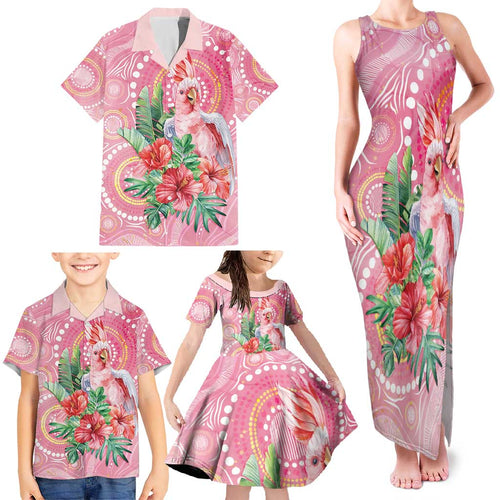 Breast Cancer Pink Cockatoo Family Matching Tank Maxi Dress and Hawaiian Shirt Indigenous Australia Watercolor Glaze - Aussie Hoodie