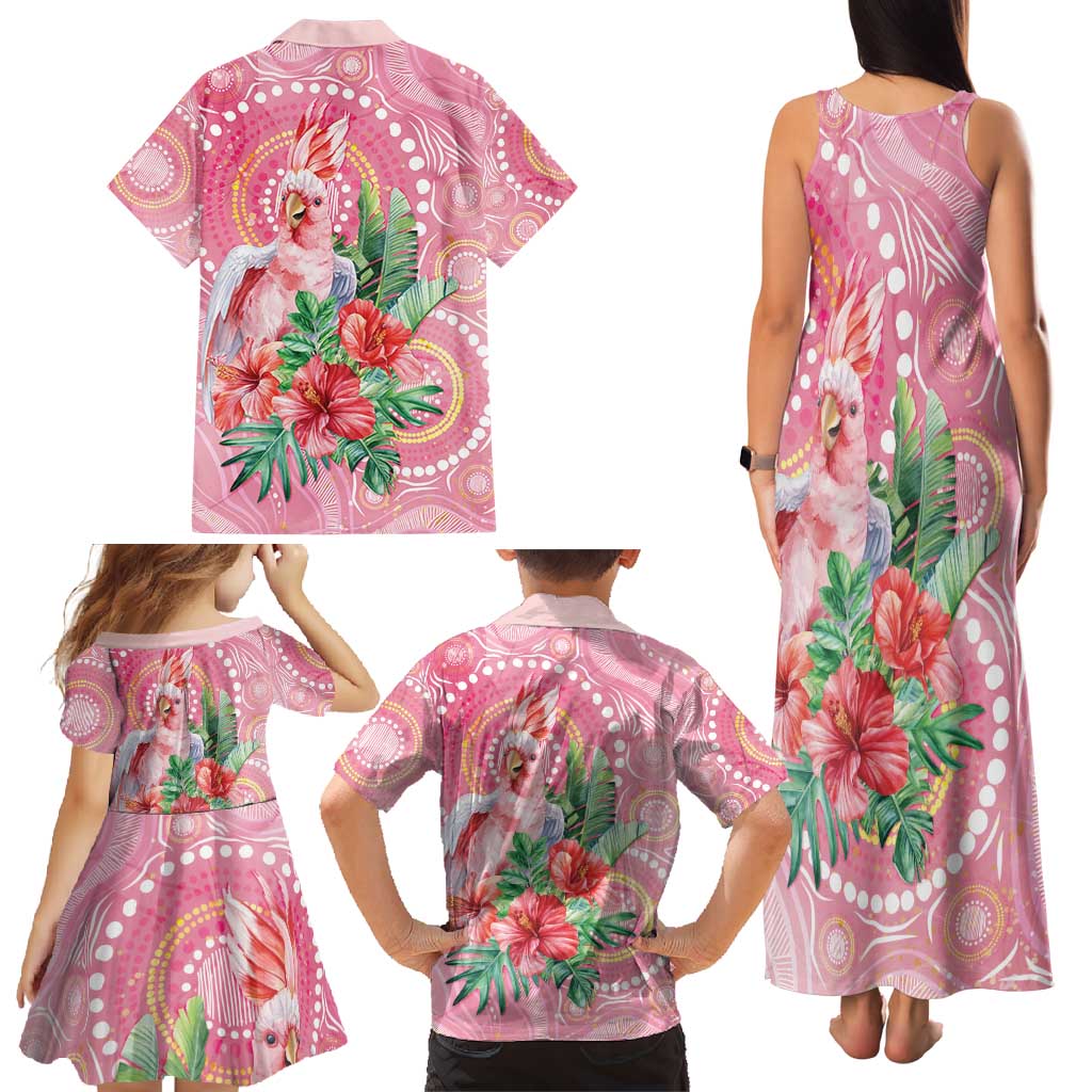 Breast Cancer Pink Cockatoo Family Matching Tank Maxi Dress and Hawaiian Shirt Indigenous Australia Watercolor Glaze - Aussie Hoodie