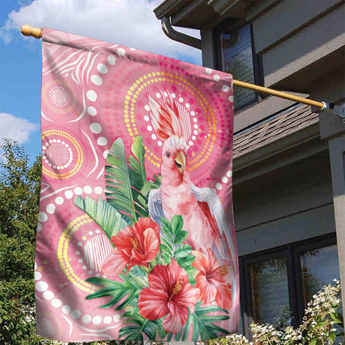 Breast Cancer Pink Cockatoo Garden Flag Indigenous Australia Watercolor Glaze - Aussie Hoodie