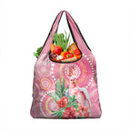 Breast Cancer Pink Cockatoo Grocery Bag Indigenous Australia Watercolor Glaze - Aussie Hoodie