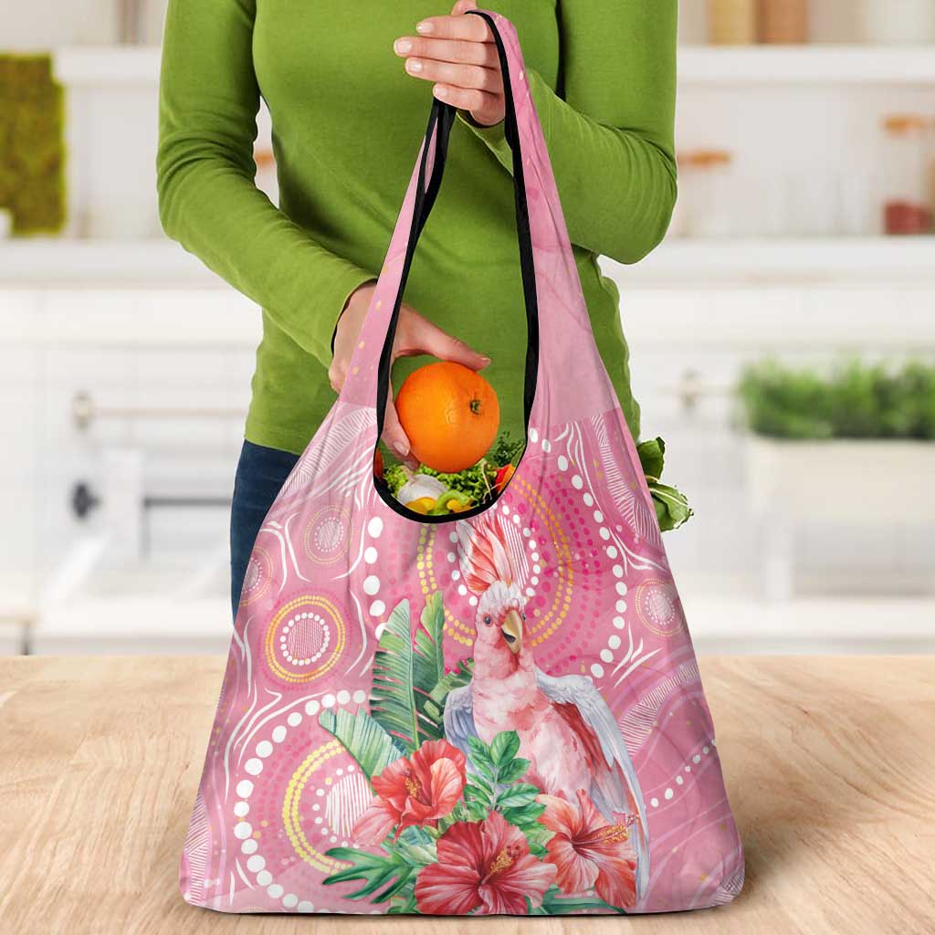 Breast Cancer Pink Cockatoo Grocery Bag Indigenous Australia Watercolor Glaze - Aussie Hoodie