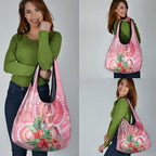 Breast Cancer Pink Cockatoo Grocery Bag Indigenous Australia Watercolor Glaze - Aussie Hoodie