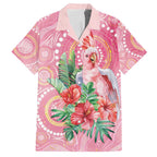 Breast Cancer Pink Cockatoo Hawaiian Shirt Indigenous Australia Watercolor Glaze - Aussie Hoodie