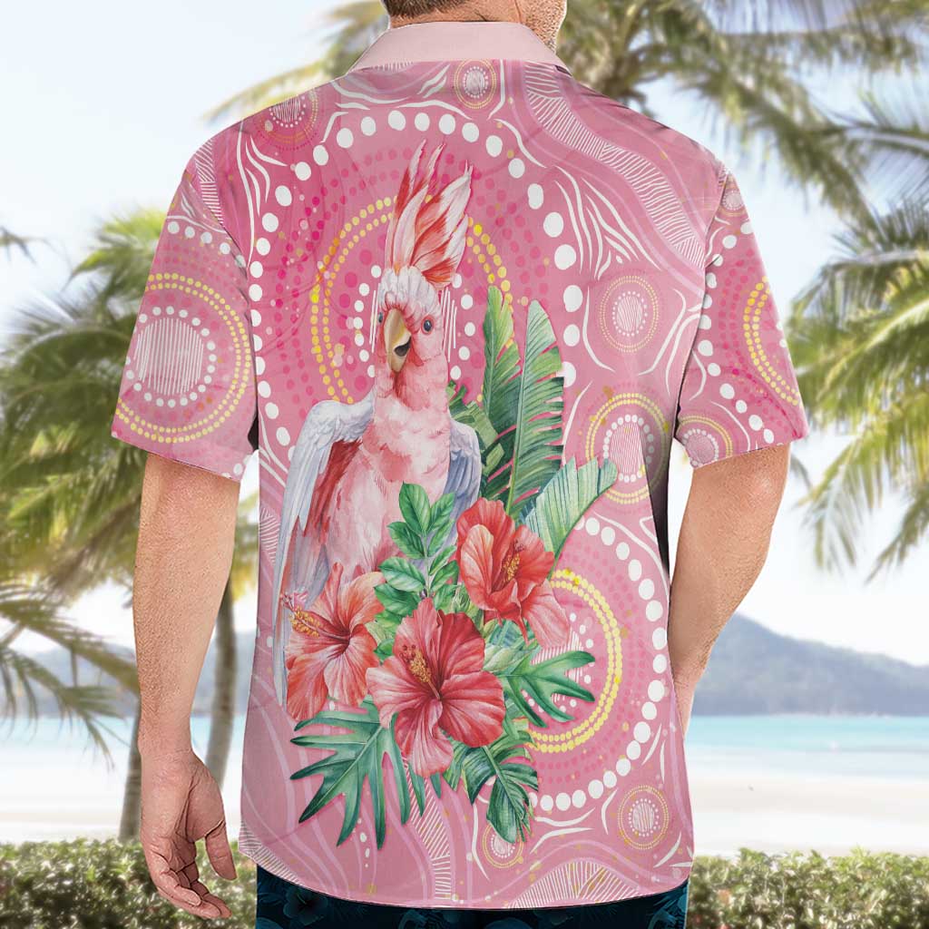 Breast Cancer Pink Cockatoo Hawaiian Shirt Indigenous Australia Watercolor Glaze - Aussie Hoodie