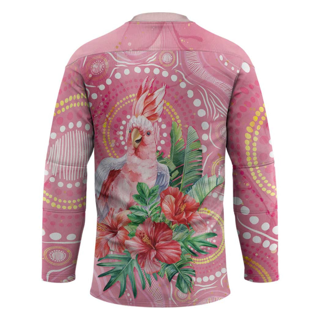 Breast Cancer Pink Cockatoo Hockey Jersey Indigenous Australia Watercolor Glaze - Aussie Hoodie