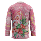 Breast Cancer Pink Cockatoo Hockey Jersey Indigenous Australia Watercolor Glaze - Aussie Hoodie