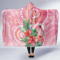 Breast Cancer Pink Cockatoo Hooded Blanket Indigenous Australia Watercolor Glaze - Aussie Hoodie