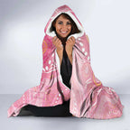 Breast Cancer Pink Cockatoo Hooded Blanket Indigenous Australia Watercolor Glaze - Aussie Hoodie