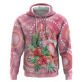 Breast Cancer Pink Cockatoo Hoodie Indigenous Australia Watercolor Glaze - Aussie Hoodie