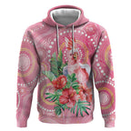 Breast Cancer Pink Cockatoo Hoodie Indigenous Australia Watercolor Glaze - Aussie Hoodie