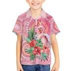 Breast Cancer Pink Cockatoo Kid Hawaiian Shirt Indigenous Australia Watercolor Glaze - Aussie Hoodie