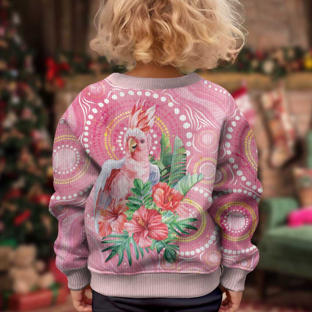 Breast Cancer Pink Cockatoo Kid Ugly Christmas Sweater Australia Indigenous Watercolor Glaze - Aussie Hoodie