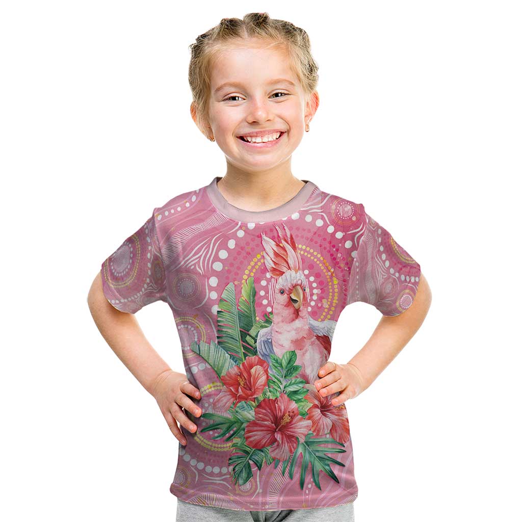 Breast Cancer Pink Cockatoo Kid T Shirt Indigenous Australia Watercolor Glaze - Aussie Hoodie