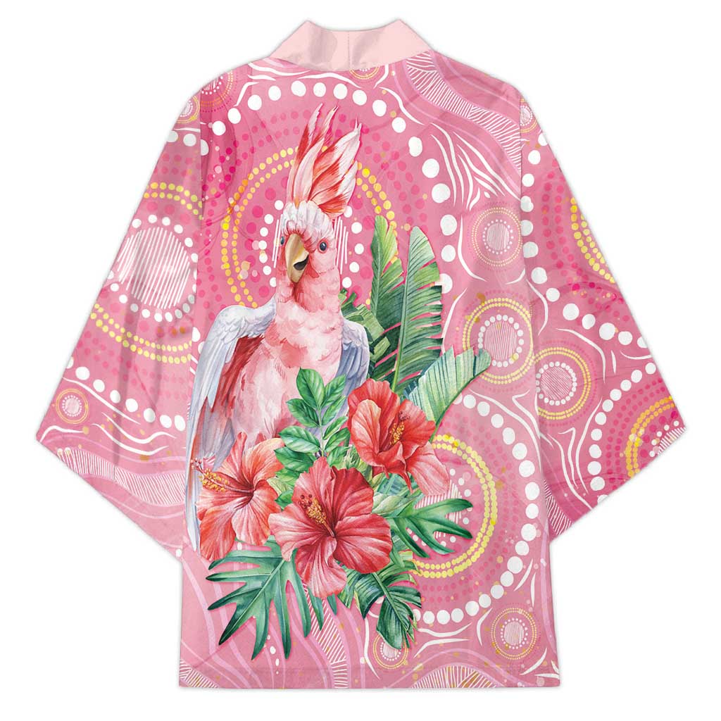 Breast Cancer Pink Cockatoo Kimono Indigenous Australia Watercolor Glaze - Aussie Hoodie