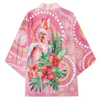 Breast Cancer Pink Cockatoo Kimono Indigenous Australia Watercolor Glaze - Aussie Hoodie