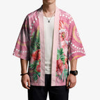 Breast Cancer Pink Cockatoo Kimono Indigenous Australia Watercolor Glaze - Aussie Hoodie