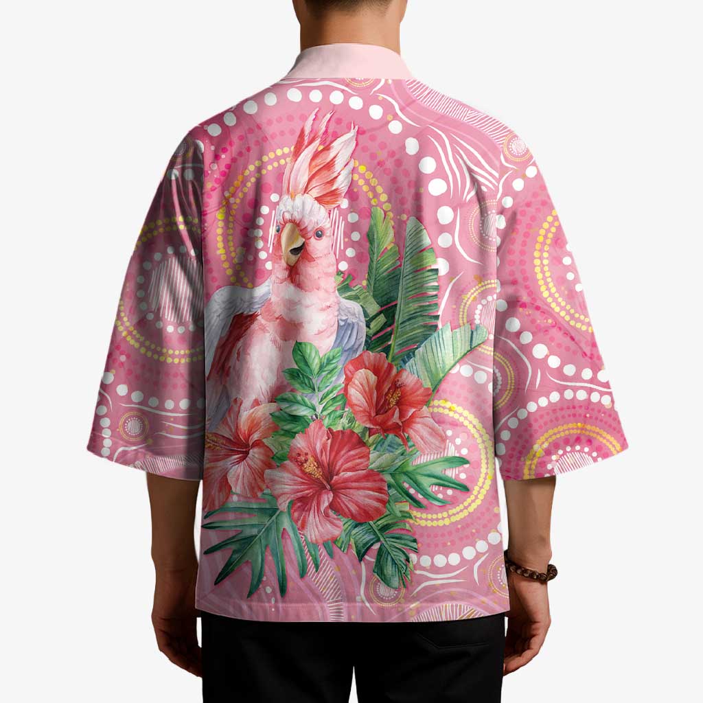 Breast Cancer Pink Cockatoo Kimono Indigenous Australia Watercolor Glaze - Aussie Hoodie