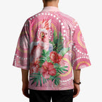 Breast Cancer Pink Cockatoo Kimono Indigenous Australia Watercolor Glaze - Aussie Hoodie