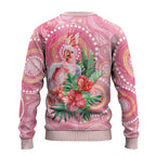 Breast Cancer Pink Cockatoo Ugly Christmas Sweater Australia Indigenous Watercolor Glaze - Aussie Hoodie