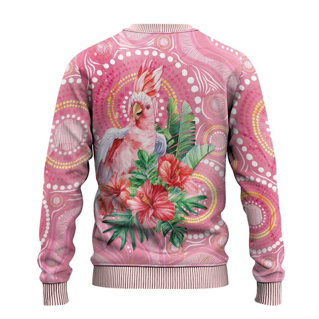 Breast Cancer Pink Cockatoo Ugly Christmas Sweater Australia Indigenous Watercolor Glaze - Aussie Hoodie