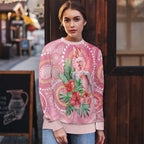Breast Cancer Pink Cockatoo Ugly Christmas Sweater Australia Indigenous Watercolor Glaze - Aussie Hoodie