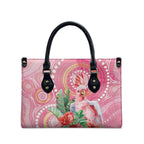 Breast Cancer Pink Cockatoo Leather Bag Indigenous Australia Watercolor Glaze - Aussie Hoodie